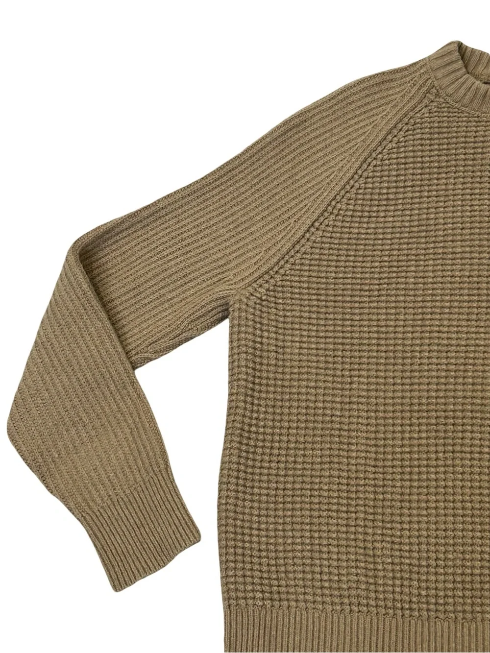 Banana Republic Mens XL Italian Yarn Wool Textured Knit Raglan Brown Sweater